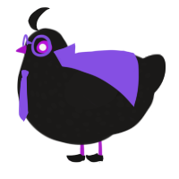 Night city, a sable chicken with a speckle pattern