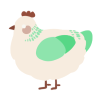 A cream and spring chicken with a neck-band pattern
