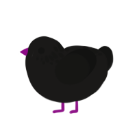 (unnamed), a sable and black chicken with a neck-speckle pattern