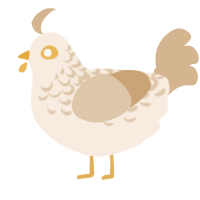 A cream and beige chicken with a half-lace pattern