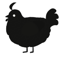 A black chicken with a lace pattern