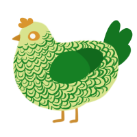 A lemon and leaf chicken with a double-lace pattern