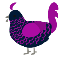 A tumblr and plum chicken with a lace pattern