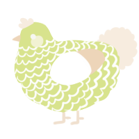 A lemon and cream chicken with a lace pattern