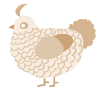 A cream and beige chicken with a lace pattern