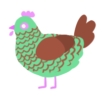 A spring and russet chicken with a lace pattern