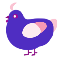 Sugarplum, a indigo and rose chicken