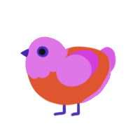 (unnamed), a vermilion and orchid chicken with a head pattern