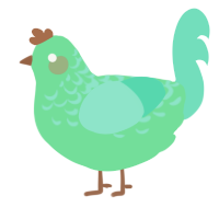 A spring and mint chicken with a half-lace pattern