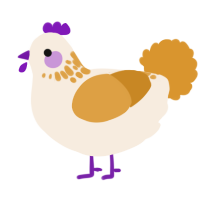 A cream and orange chicken with a neck-speckle pattern