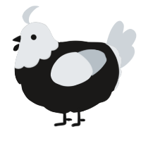 A sable and mist chicken with a head pattern