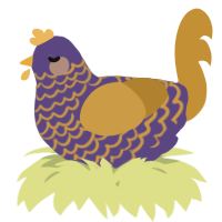 A overcast and gold chicken with a lace pattern