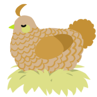 A beige and gold chicken with a lace pattern
