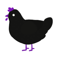 (unnamed), a black chicken with a speckle pattern