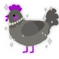 A ash and grey chicken with a head pattern