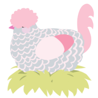 A mist and rose chicken with a lace pattern