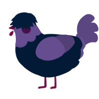 A tumblr and overcast chicken with a head pattern