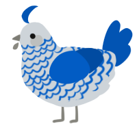A mist and ultramarine chicken with a lace pattern