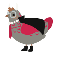 A ash and crimson chicken with a half-lace pattern