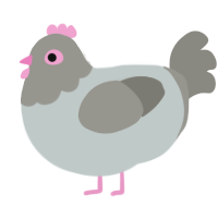A silver and ash chicken with a head pattern