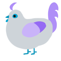 A mist and lilac chicken