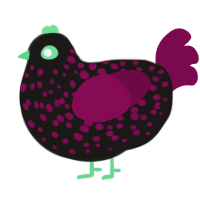 A sable and wine chicken with a speckle pattern
