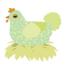 A gluppy and lemon chicken with a speckle pattern
