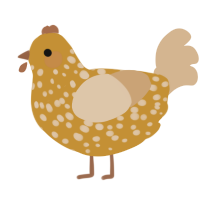 A gold and beige chicken with a speckle pattern