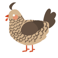 A beige and bark chicken with a lace pattern