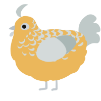 A honey and silver chicken with a half-lace pattern