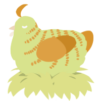 A lemon and orange chicken with a half-bar pattern