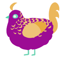 A plum and honey chicken with a half-lace pattern