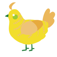A yellow and honey chicken with a half-bar pattern