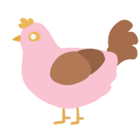 A rose and brown chicken