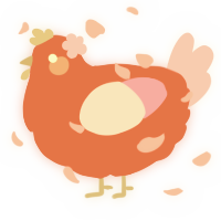 A vermilion and pink chicken