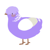 A lilac and white chicken with a neck-band pattern