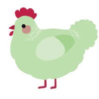 A gluppy chicken with a neck-band pattern