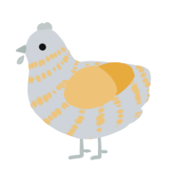 A mist and honey chicken with a bar pattern