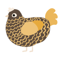 A bark and honey chicken with a lace pattern