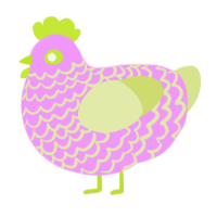 A lavender and lemon chicken with a lace pattern