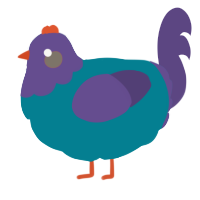 A sea and overcast chicken with a head pattern