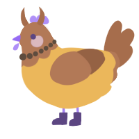 A honey and brown chicken with a head pattern
