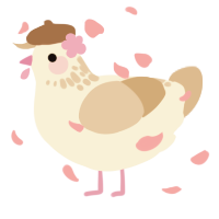 A cream and beige chicken with a neck-speckle pattern