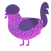 A orchid and overcast chicken with a lace pattern