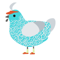 A aqua and mist chicken with a double-lace pattern