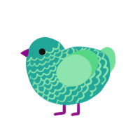 Sea Sick, a turquoise and spring chicken with a lace pattern