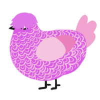 A orchid and pink chicken with a double-lace pattern