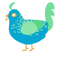 A cerulean and spring chicken with a half-lace pattern