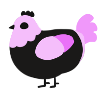 A sable and lavender chicken with a head pattern