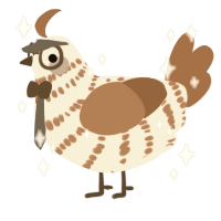 A cream and brown chicken with a bar pattern